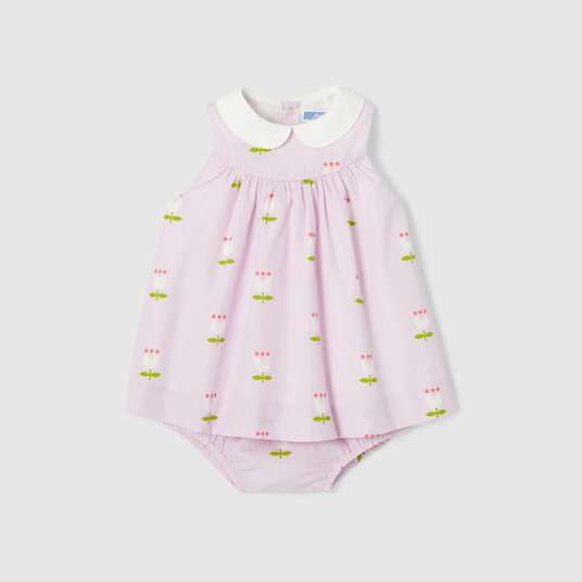 Vestido em popeline para bebé menina