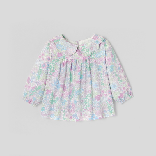 Blusa em tecido Liberty para bebé menina