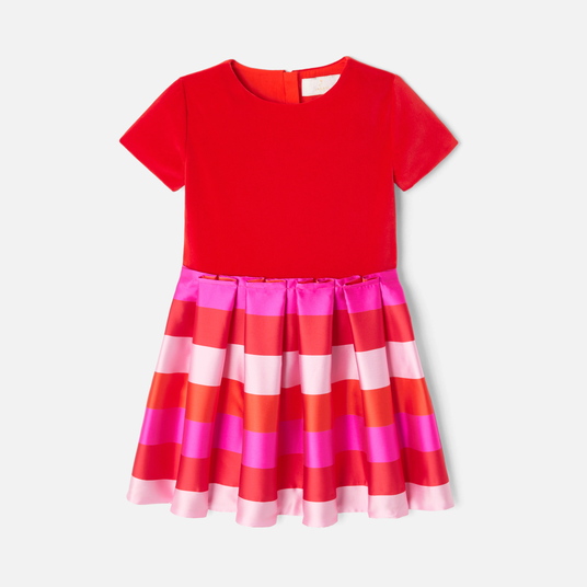 Vestido bimatéria para menina