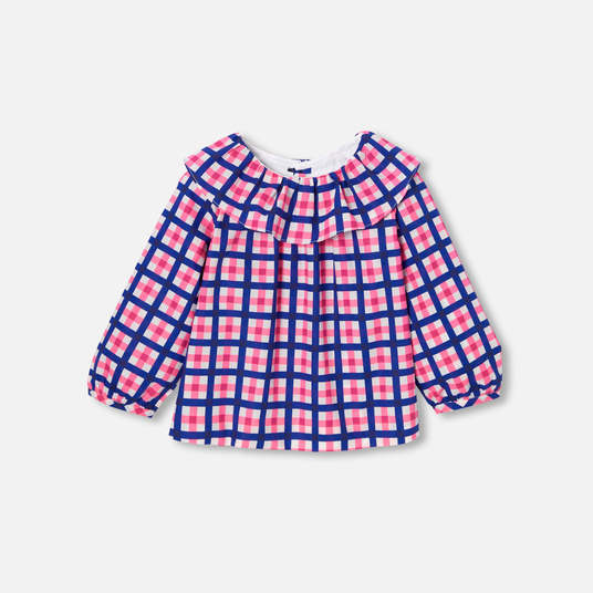 Blusa xadrez para bebé menina