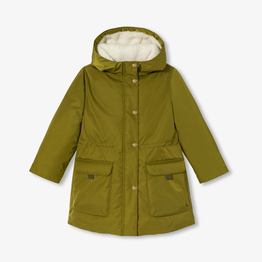 Parka forrada a sherpa para menina