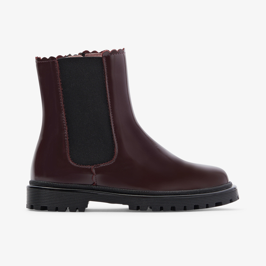 Botas Chelsea em pele liso para menina