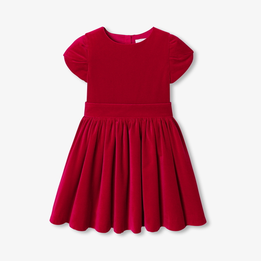 Vestido em veludo para menina