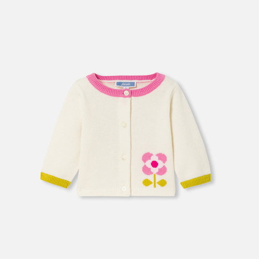 Cardigan para bebé menina em jersey