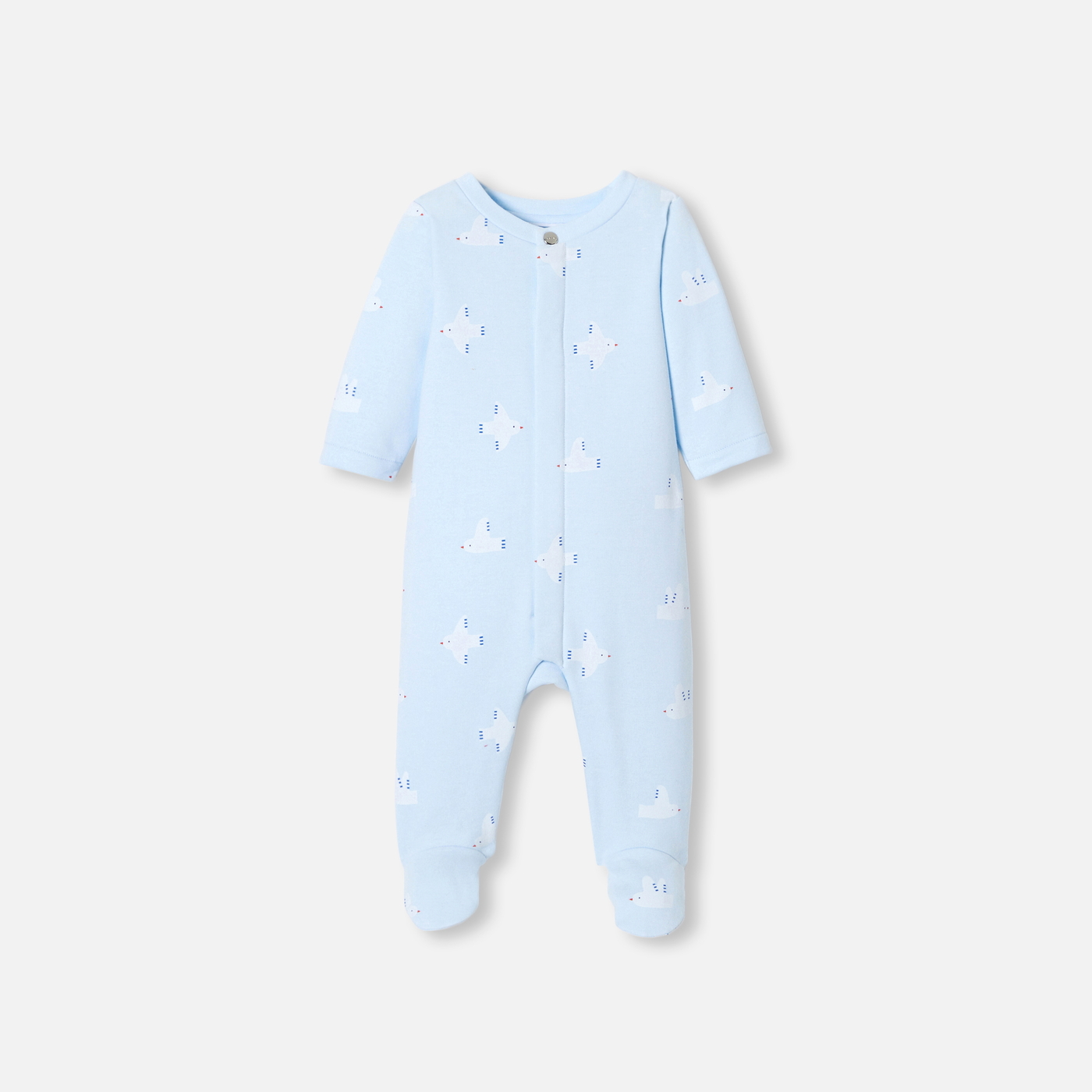 Pijama para bebé menino em malha polar com padrão de coelho