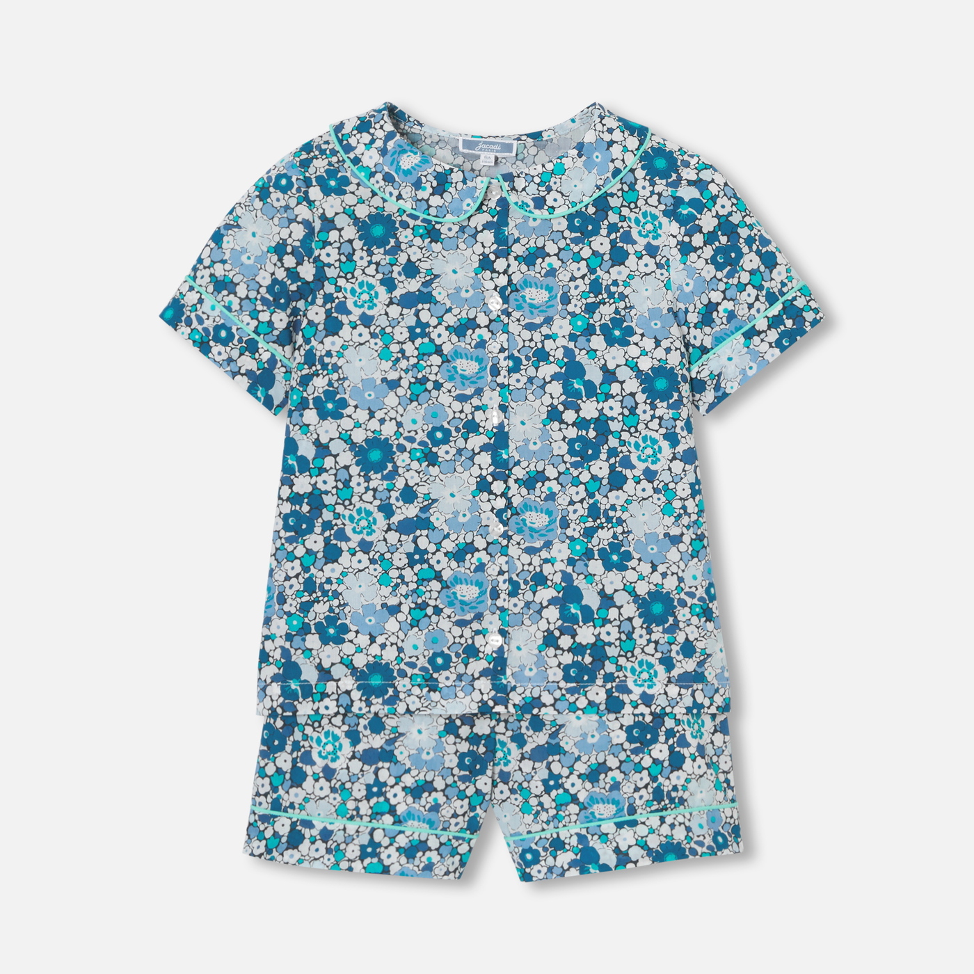 Pijama-calção de tecido Liberty para menina